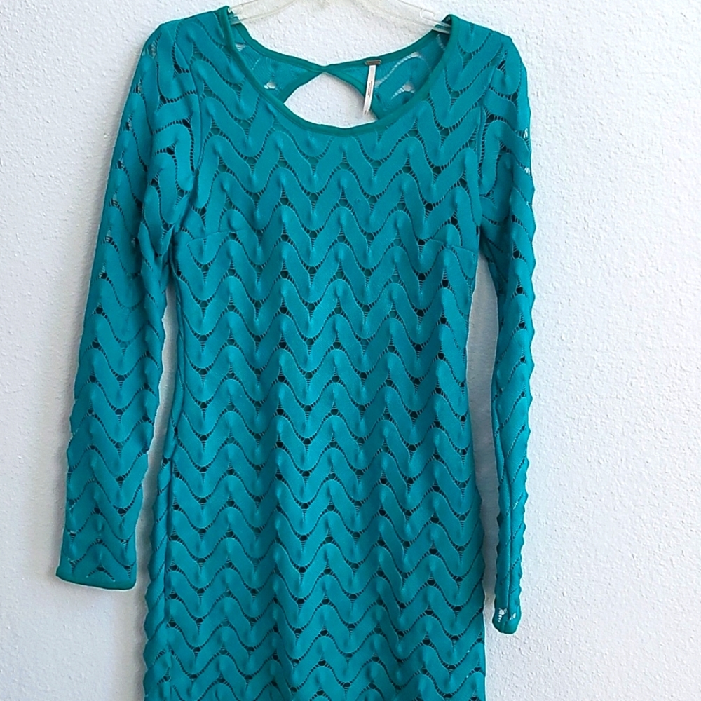 Free people green lacey dress